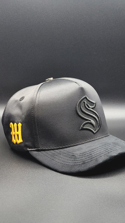 Satin Black Samoan Strapback