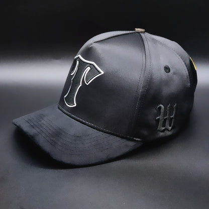 Big Tz Black Satin Strapback