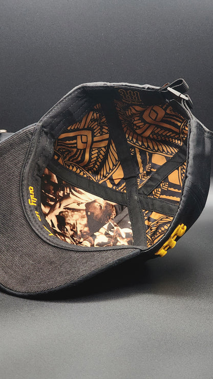 Satin Black Samoan Strapback